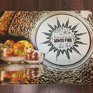 Vtg Ravenhead White Fire Starburst Salad Fruit Trifle Dessert Serving Bowl Set